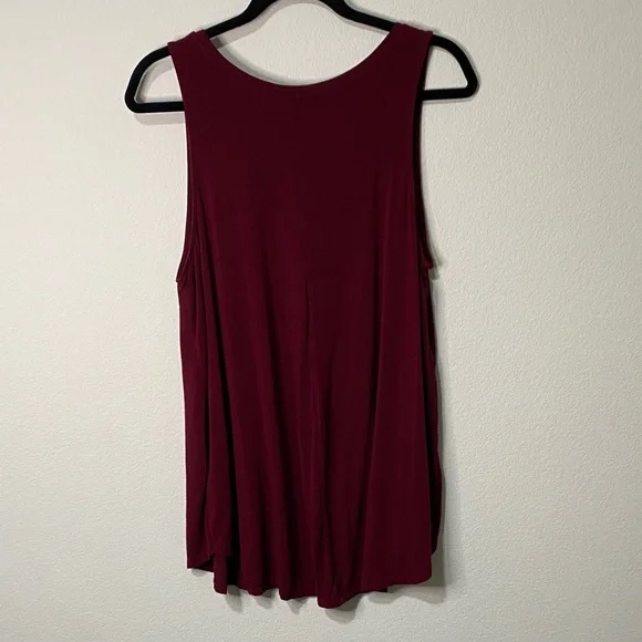 Women’s Tank Top Sleeveless Tunic Burgundy - Picture 3 of 4